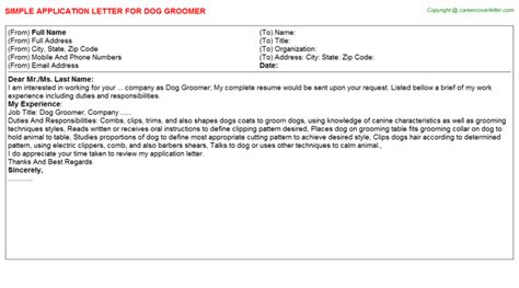 Learn why they stand out, and create your own with our killer cover your cover letter is your opportunity to set yourself apart from the competition. Dog Groomer Cover Letter Sample | Mt Home Arts
