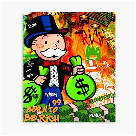 Monopoly Rich Man Graffiti Money Art Design Poster By Hustleartshop In