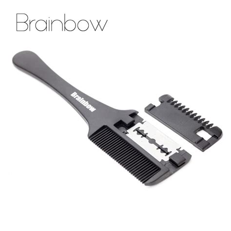 Brainbow 1pc Super Hair Razor Comb Black Handle Hair Razor