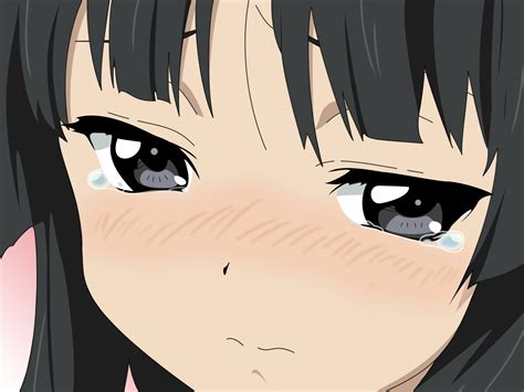 Akiyama Mio Black Hair Blush Close K On Tears Anime Wallpapers