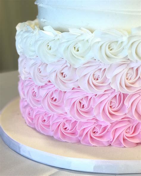 Pink Ombre Rosettes Ombre Rosette Cake Rosette Cake Wedding Fall