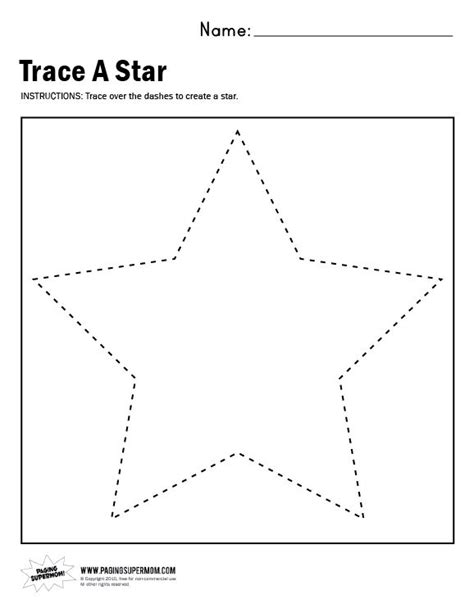 Trace A Star Worksheet Paging Supermom Shape Worksheets For Preschool