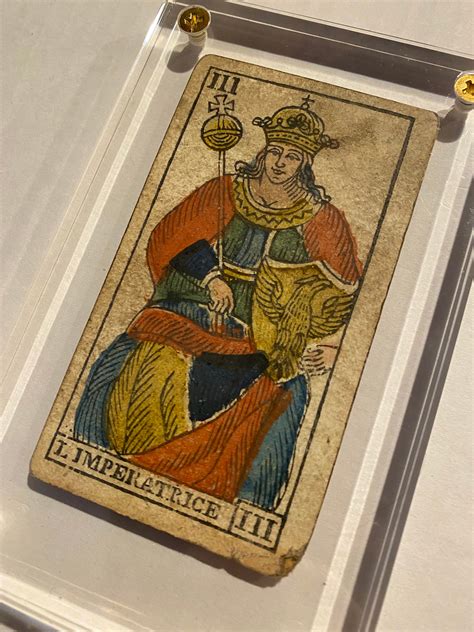 “the Empress”—historical Antique Hand Painted Tarot Card 1850 Deviant