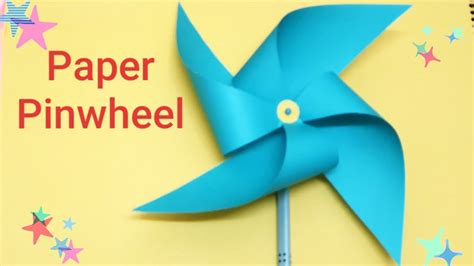 How To Make A Spinning Paper Pinwheel Diy Paper Windmill Craft Youtube