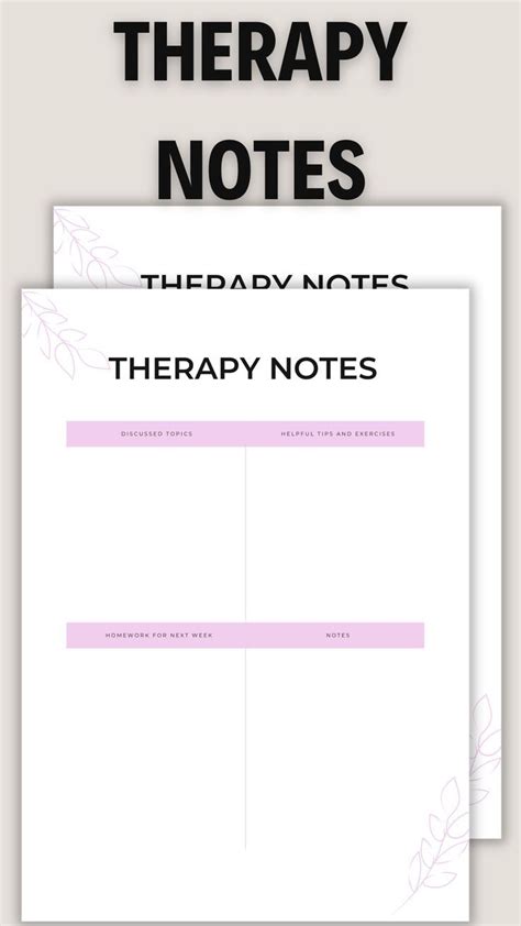 Printable Therapy Notes Templateeditable Therapy Session Notestherapy
