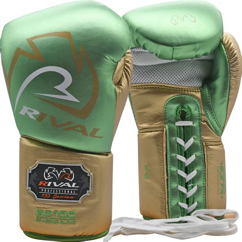 Rival Boxing Rs100 Professional Lace Up Sparring Gloves Greengold Ebay