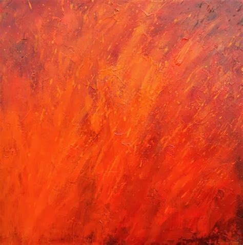 Daily Painters Of California Abstract Painting In Vivid Red By Theresa