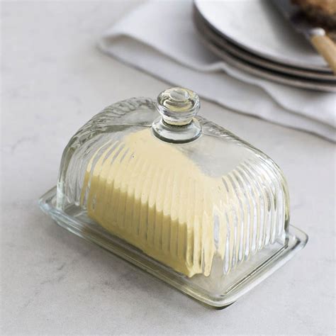 Traditional Vintage Glass Butter Dish With Lid 250g Ckb Ltd