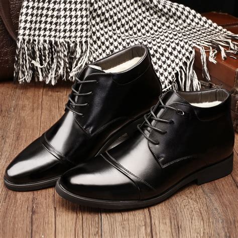 Osco Men Black Leather Boots Formal Office Business Man Boots Lace Up