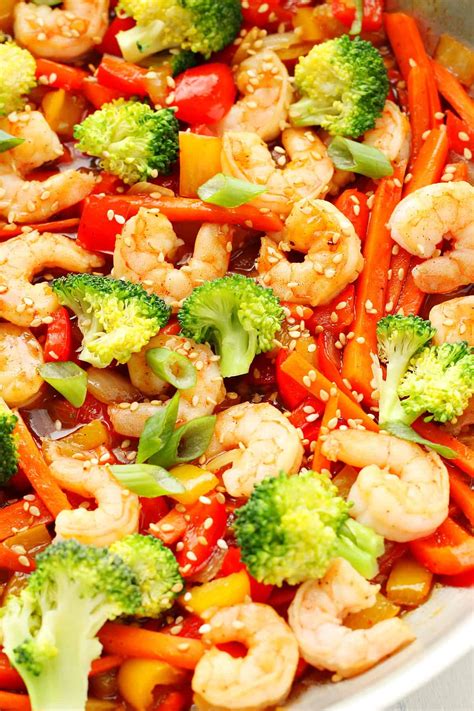 2 1/2 tablespoons rice wine vinegar. Easy Shrimp Stir Fry - Crunchy Creamy Sweet