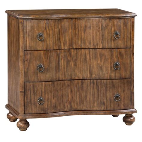 Shop Hawthorne Estate Distressed Pecan 3 Drawer Curved Front Chest