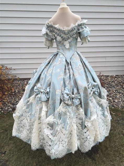 Blue Victorian 1860s Gwtw Civil War Steampunk Ball Gown Dress