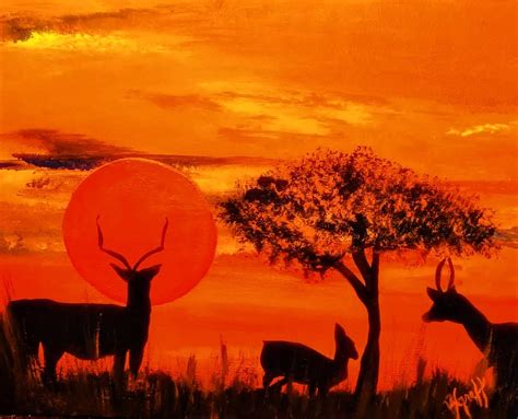 Africa Sunset By Paintingsbybrenda