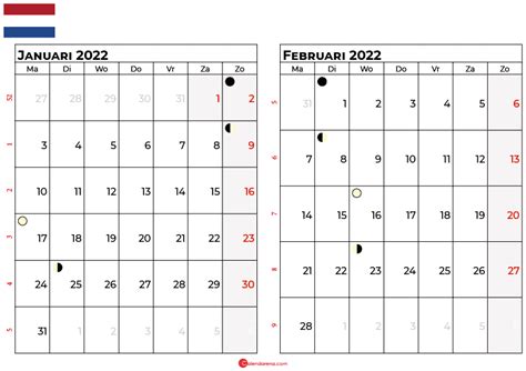 Kalender Januari 2022 In Nederland 🇳🇱
