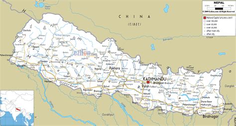 Detailed Clear Large Road Map Of Nepal Ezilon Maps