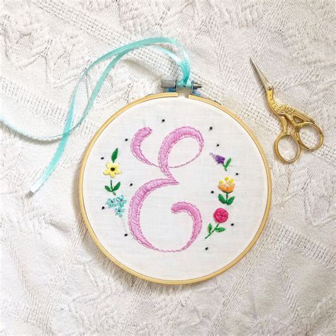 Monogram Embroidery Hoop Custom Hoop Art Initials 6 Inches Etsy