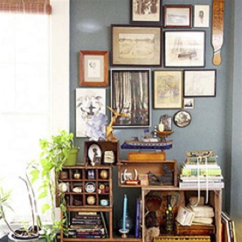 Make Your Own Eclectic Bookshelf By Stacking Crates And Filling Them With Books And Nifty Bits