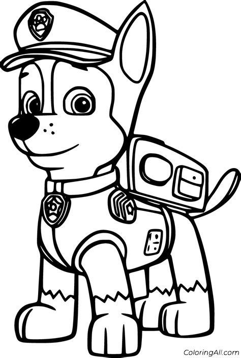 10 Free Printable Chase Paw Patrol Coloring Pages In Vector Format