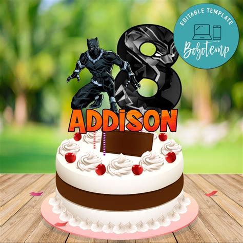 This awesome black panther 9th birthday cake was made by elizabeth cake malang. Black Panther Birthday Cake Topper Template Printable DIY ...