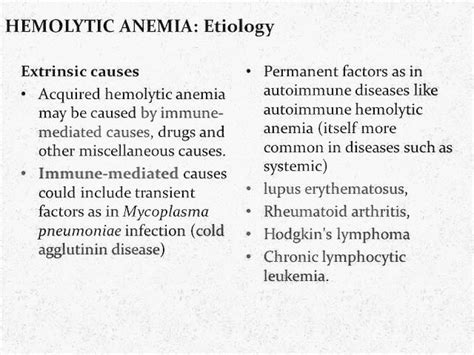 Causes Of Hemolytic Anemia Pt Master Guide