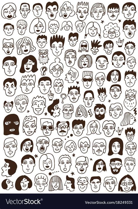 Faces Hand Drawn Vector Icons Design Elements Download A Free