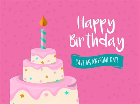 Big Cake Birthday Card Vector Download