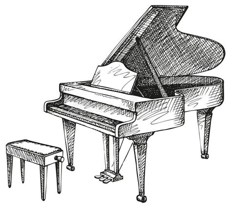 Grand Piano And Stool For Musician Stock Vector - Illustration of