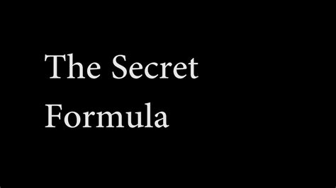 Secret Formula Teaser Youtube