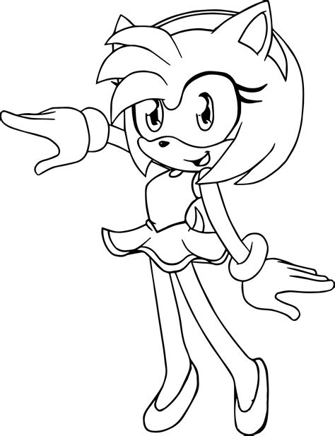 Amy Rose Dance Now Coloring Page
