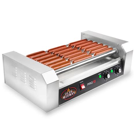 Olde Midway Electric 18 Hot Dog 7 Roller Grill Cooker Machine 900 Watt