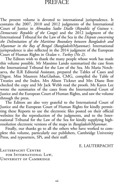 Preface International Law Reports Cambridge Core