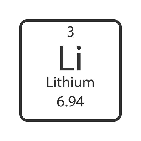 Símbolo De Litio Elemento Químico De La Tabla Periódica Ilustración Vectorial 10421692 Vector