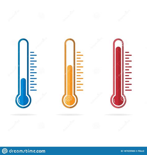 Thermometer Symbol In Different Colors And Levels Temperature Icon Set