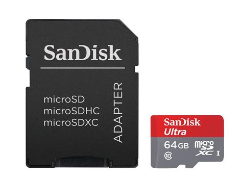 Sandisk Ultra 64gb Microsdxc Uhs I Card With Adapter Greyred