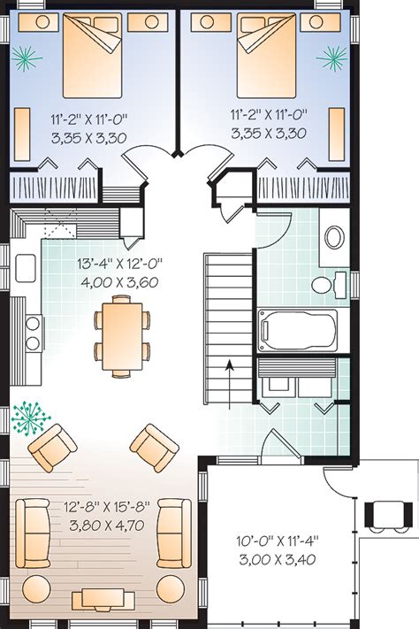 One bedroom floor plans with garage. Efficient garage with guest house above