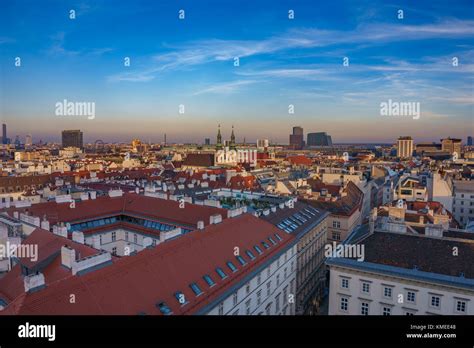 Aerial Panoramic Cityscape View Of Vienna City From Stephansdom