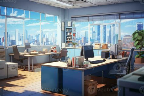 Office Interior Anime Visual Novel Game Generate Ai 27736619 Stock