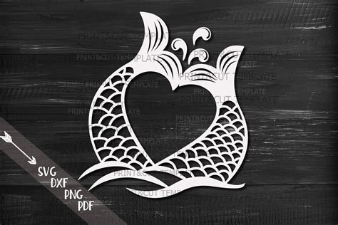Mermaid Tails Heart Gráfico Por Cornelia · Creative Fabrica