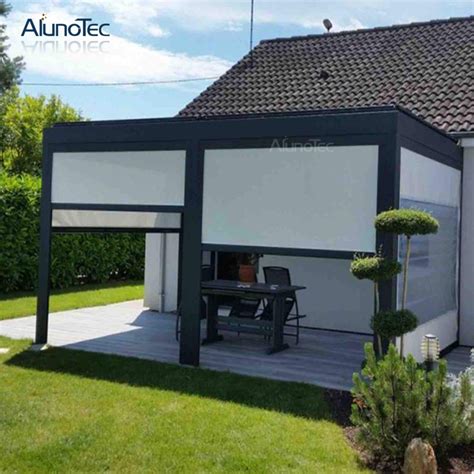 Full cassette electric remote controlled retractable garden patio canopy awning. Retractable awning Motorized gazebo Waterproof Garden ...