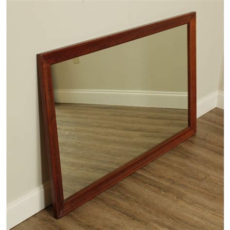 Vintage Solid Cherry Wood Frame Rectangular Wall Mirror Chairish