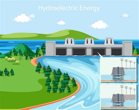 Diagrama Que Muestra La Energ A Hidroel Ctrica Vector Gratis