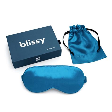 Blissy Silk Sleep Mask 100 Mulberry 22 Momme Aqua