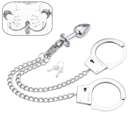 handcuff anal plug butt bondage metal restraint fetish sm bdsm adult sex toys 12 99 picclick