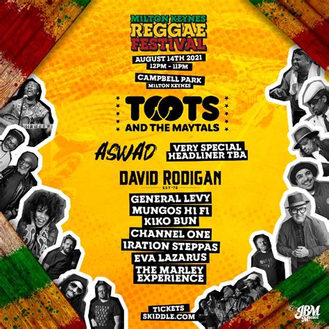 View dates, lineups, and buy tickets for upcoming music festivals across the world in 2021 & 2022; The Milton Keynes Reggae Festival Tickets | Campbell Park ...