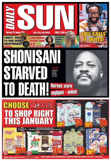 Daily Sun January 28 2021 Newspaper Get Your Digital Subscription