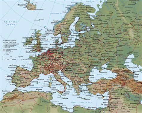 Europe Map Billeder På Lærred Af Højeste Kvalitet Photowall