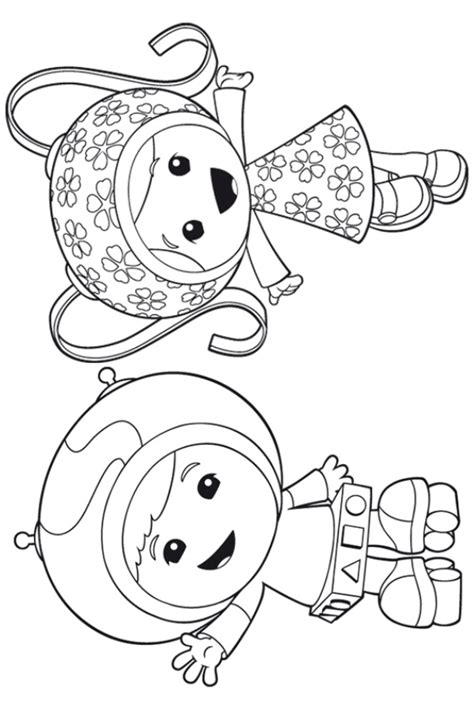 Team umizoomi is a popular computer animated musical series known for its educational contents such as preschool mathematical concepts like shapes, patterns, counting, sequences, comparisons and measurements. Kids-n-fun.com | Coloring page Team Umizoomi Geo and Milli