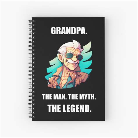 grandpa the man the myth the legend buff grandfather spiral notebook for sale by cgsgraphics