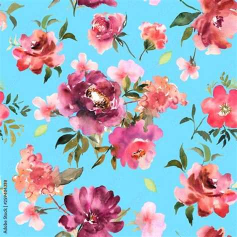 Watercolor Floral Seamless Pattern For Wallpaper Prints Design Flower