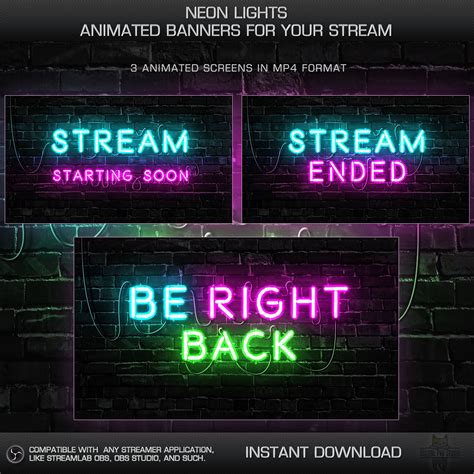 Neon Twitch Banner Neon Lights Animated Twitch Screens In 2021